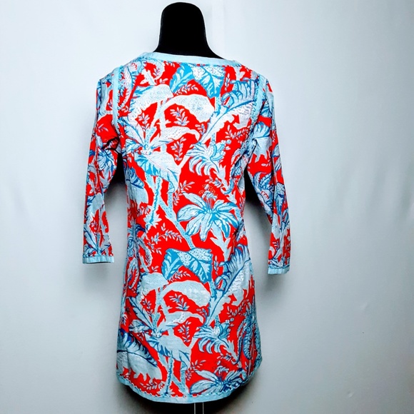 GRETCHEN SCOTT NWT WOMENS TUNIC TOP SMALL Red Blue - Picture 6 of 8